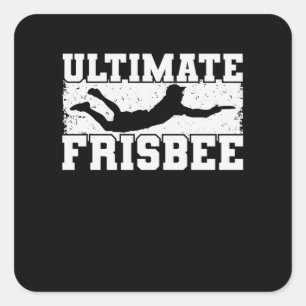 Ultimate Frisbee spielen Sport am Strand Vierkante Sticker