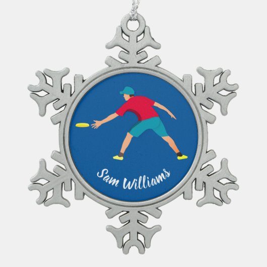 Ultimate Frisbee Tin Sneeuwvlok Ornament (Voorkant)