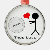 Ultimate Frisbee True Love Metalen Ornament (Voorkant)