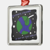 Ultimate Frisbee uit deze wereld Metalen Ornament (Links)