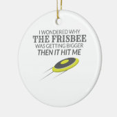 Ultimate Frisbee, waarom de Frisbee groter wordt Keramisch Ornament (Links)