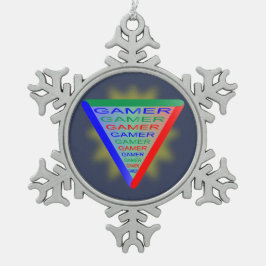 Ultimate Gamer 3 Game Systeem Kleuren RGB Tin Sneeuwvlok Ornament