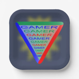 Ultimate Gamer 3 Gaming Systeem Kleuren RGB Papieren Bordje