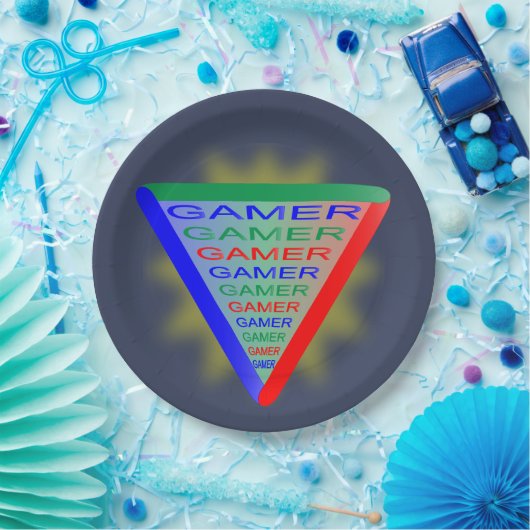 Ultimate Gamer 3 Gaming System Kleuren RGB Papieren Bordje (Feest)