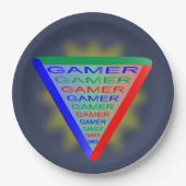 Ultimate Gamer 3 Gaming System Kleuren RGB Papieren Bordje (Voorkant)