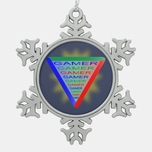 Ultimate Gamer 3 Gaming System Kleuren RGB Tin Sneeuwvlok Ornament (Voorkant)