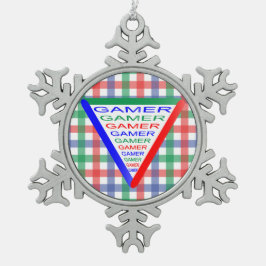 Ultimate Gamer 3 Gaming System Kleuren RGB Tin Sneeuwvlok Ornament