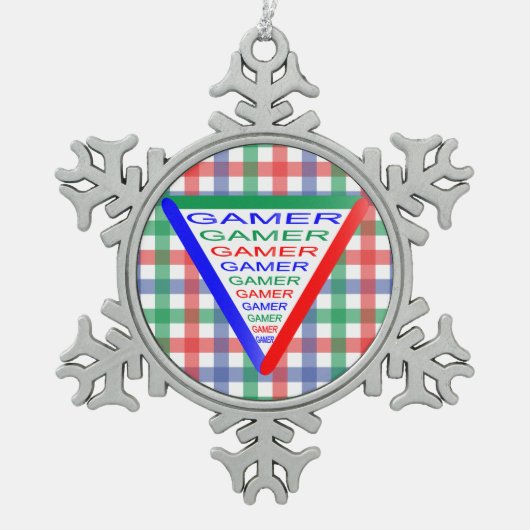 Ultimate Gamer 3 Gaming System Kleuren RGB Tin Sneeuwvlok Ornament (Voorkant)