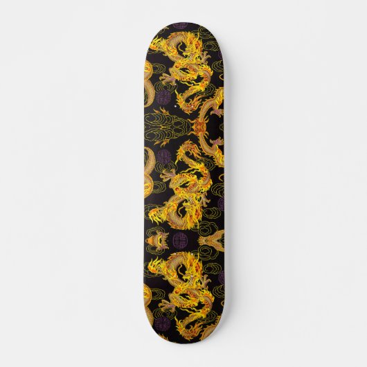 Ultimate Gold Dragon Element Custom Pro Park Board Persoonlijk Skateboard (Voorkant)