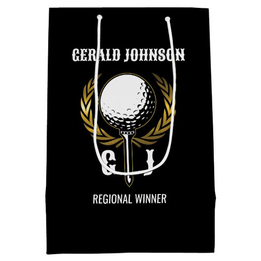 Ultimate Golf Monogram Design Medium Cadeauzakje (Achterkant)