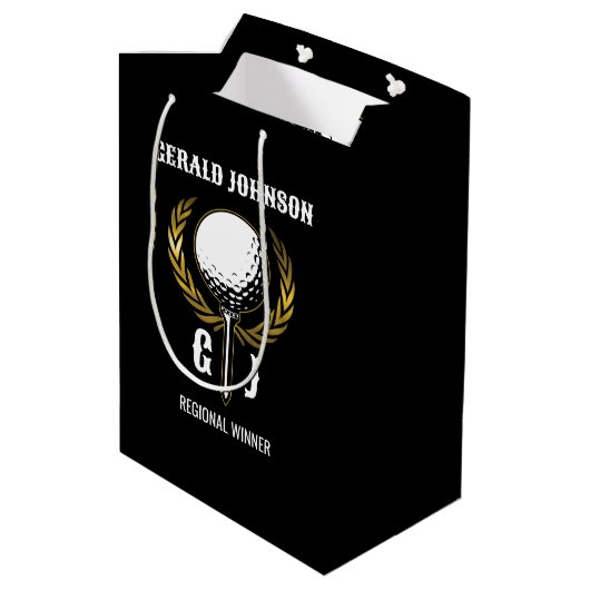 Ultimate Golf Monogram Design Medium Cadeauzakje (Achterkant Gekanteld)