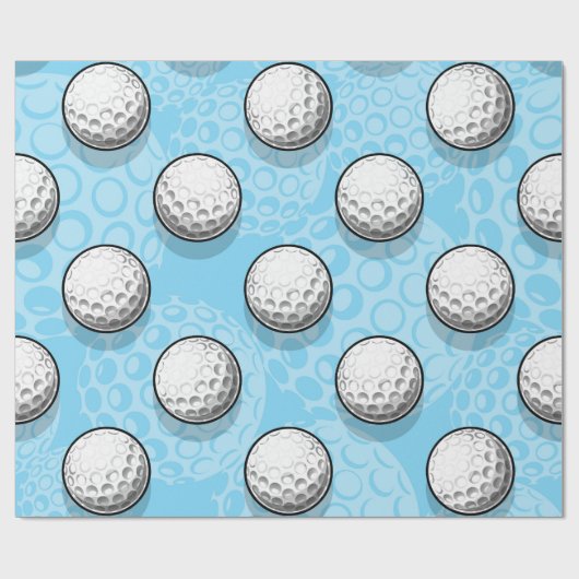 Ultimate Golf Party Blauw Cadeaupapier (Vlak)