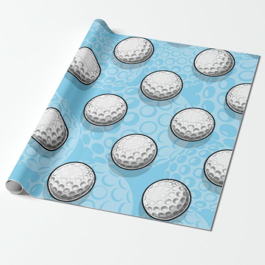Ultimate Golf Party Blauw Cadeaupapier (Uitgerold)