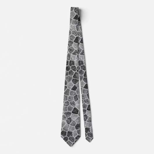 Ultimate Grey Cobled Patchwork Terrazo Pattern Stropdas (Voorkant)