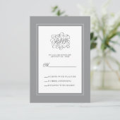 Ultimate Grey Elegant Wedding Chic Enclosure RSVP Kaartje (Staand voorkant)