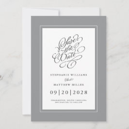 Ultimate Grey Elegant Wedding Verloving Trendy Save The Date