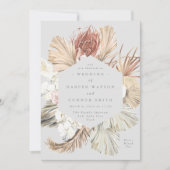 Ultimate Grey Floral Pampas Grass Tropical Oerwoud Kaart (Voorkant)