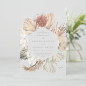 Ultimate Grey Floral Pampas Grass Tropical Oerwoud Kaart (Staand voorkant)