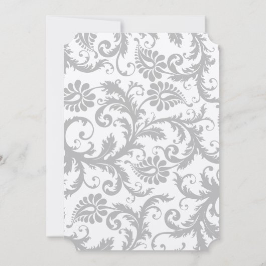 Ultimate Grey Illuminminining Yellow Damask Weddin Kaart (Achterkant)