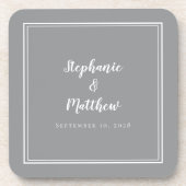 Ultimate Grey Modern Pas getrouwd Wedding minimali Bier Onderzetter (Voorkant)