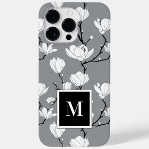 Ultimate Grey Monogrammed Magnolia Flower Hoesje-M Case-Mate iPhone 14 Pro Max Hoesje