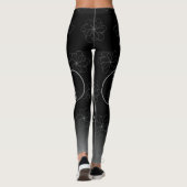 Ultimate Grey op zwart chique hartS bloem Patroon Leggings (Achterkant)