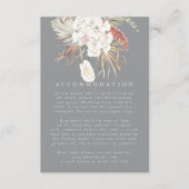 Ultimate Grey Pampas Grass Floral Oerwoud Wedding Informatiekaartje (Voorkant)