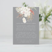 Ultimate Grey Pampas Grass Floral Oerwoud Wedding Informatiekaartje (Staand voorkant)