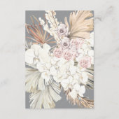 Ultimate Grey Pampas Grass Floral Oerwoud Wedding Informatiekaartje (Achterkant)