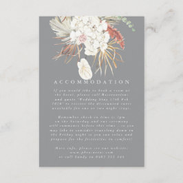 Ultimate Grey Pampas Grass Floral Oerwoud Wedding Informatiekaartje