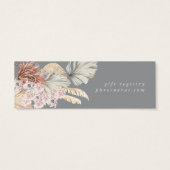 Ultimate Grey Pampas Grass Floral Oerwoud Wedding Mini Visitekaartjes (Achterkant)