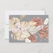 Ultimate Grey Pampas Grass Floral Oerwoud Wedding RSVP Kaartje (Achterkant)