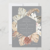Ultimate Grey Pampas Grass Floral Tropical Oerwoud Kaart (Voorkant)