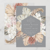 Ultimate Grey Pampas Grass Floral Tropical Oerwoud Kaart (Voorkant / Achterkant)