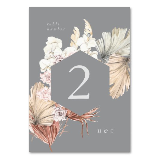 Ultimate Grey Pampas Grass Tropical Oerwoud Floral Kaart (Voorkant)