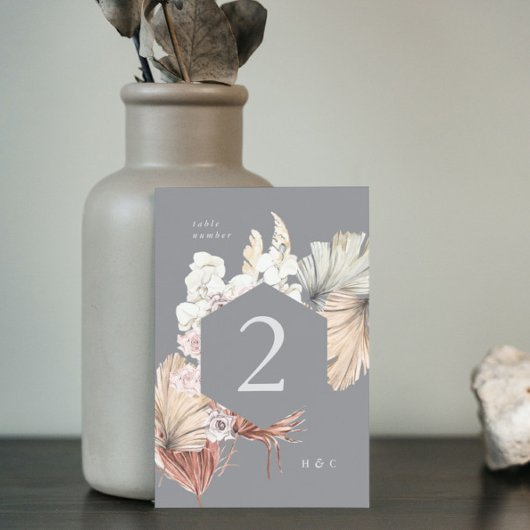 Ultimate Grey Pampas Grass Tropical Oerwoud Floral Kaart