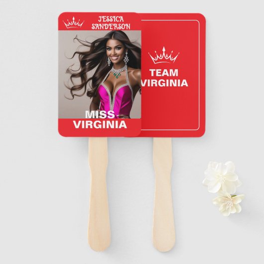Ultimate Kroon Pageant Wavers | Set van V fans Handwaaier (Voorkant en achterkant)