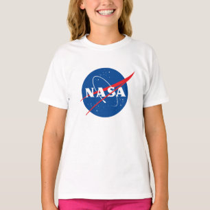 Ultimate NASA Logo Rocket White Cotton Girls T-shirt