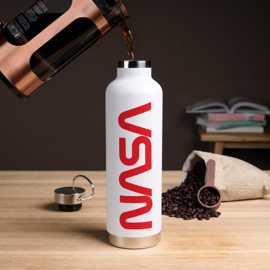 Ultimate NASA Logotype Rocket White Geïsoleerd Waterfles (Koffie (Gedraaid)  )