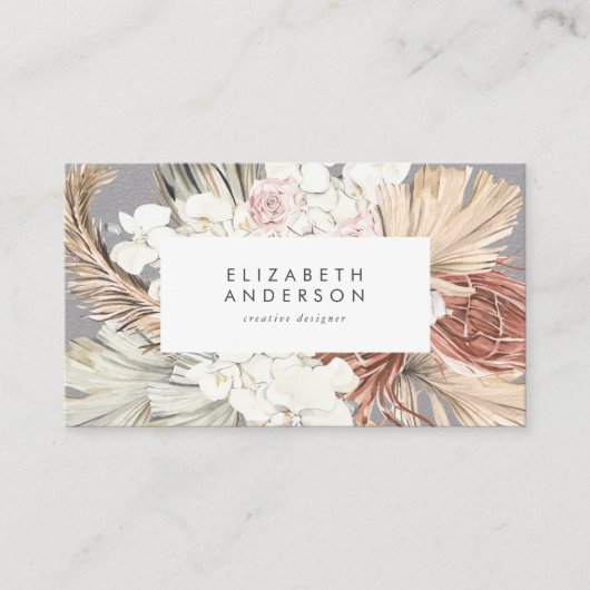Ultimate Pampas Grass Floral Premium Gray Prof Visitekaartje (Voorkant)