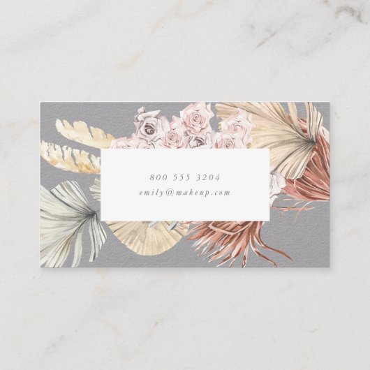 Ultimate Pampas Grass Floral Premium Gray Prof Visitekaartje (Achterkant)