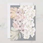 Ultimate Pampas Grass Floral Tropical Gray Wedding Kaart (Achterkant)