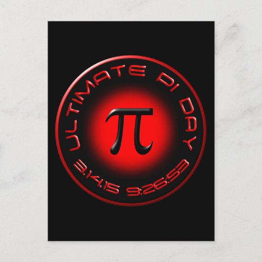 Ultimate Pi Day 2015 3.14.15 9:26:53 (rood) Briefkaart (Voorkant)