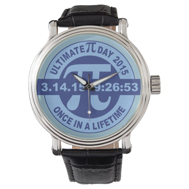 Ultimate Pi day watch 2015 3.14.15 26:53 klok Horloge (Voorkant)