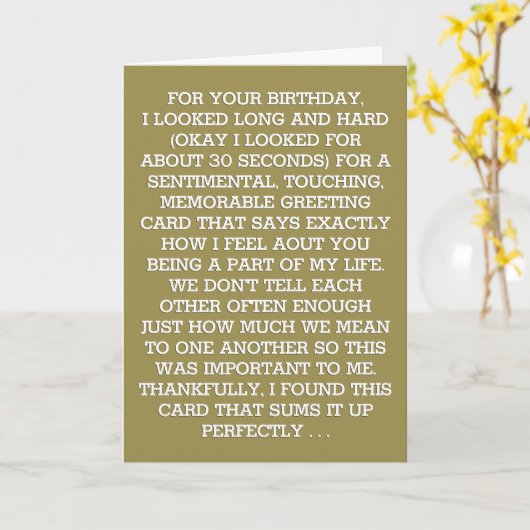 Ultimate Sentimental Birthday Message (Bourbon) Kaart (Gele Bloem)