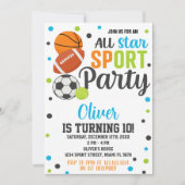 Ultimate Sports Party verjaardagsuitnodiging Kaart (Voorkant)