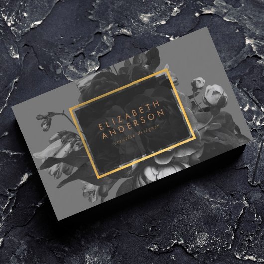 Ultimate Stylist Black Gold Roos Grey Bouquet Visitekaartje