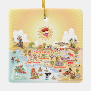 Ultimate Sunny California Ceramic Ornament