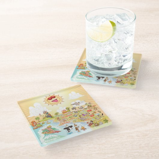 Ultimate Sunny California Onderzetter Glazen Onderzetter (Schuin)