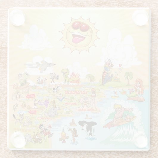 Ultimate Sunny California Onderzetter Glazen Onderzetter (Achterkant)